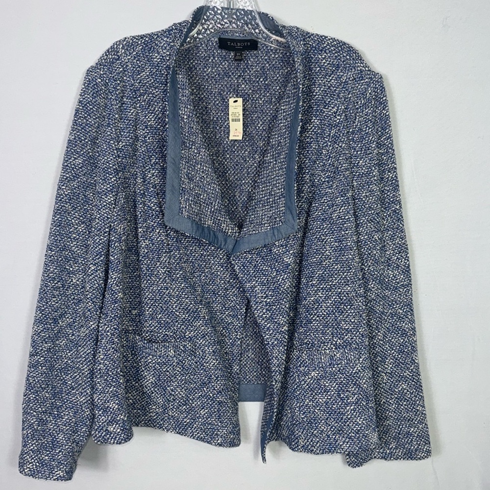 SOLD!Talbots Blazer Blue Tweed Blazer Size 2X NWT